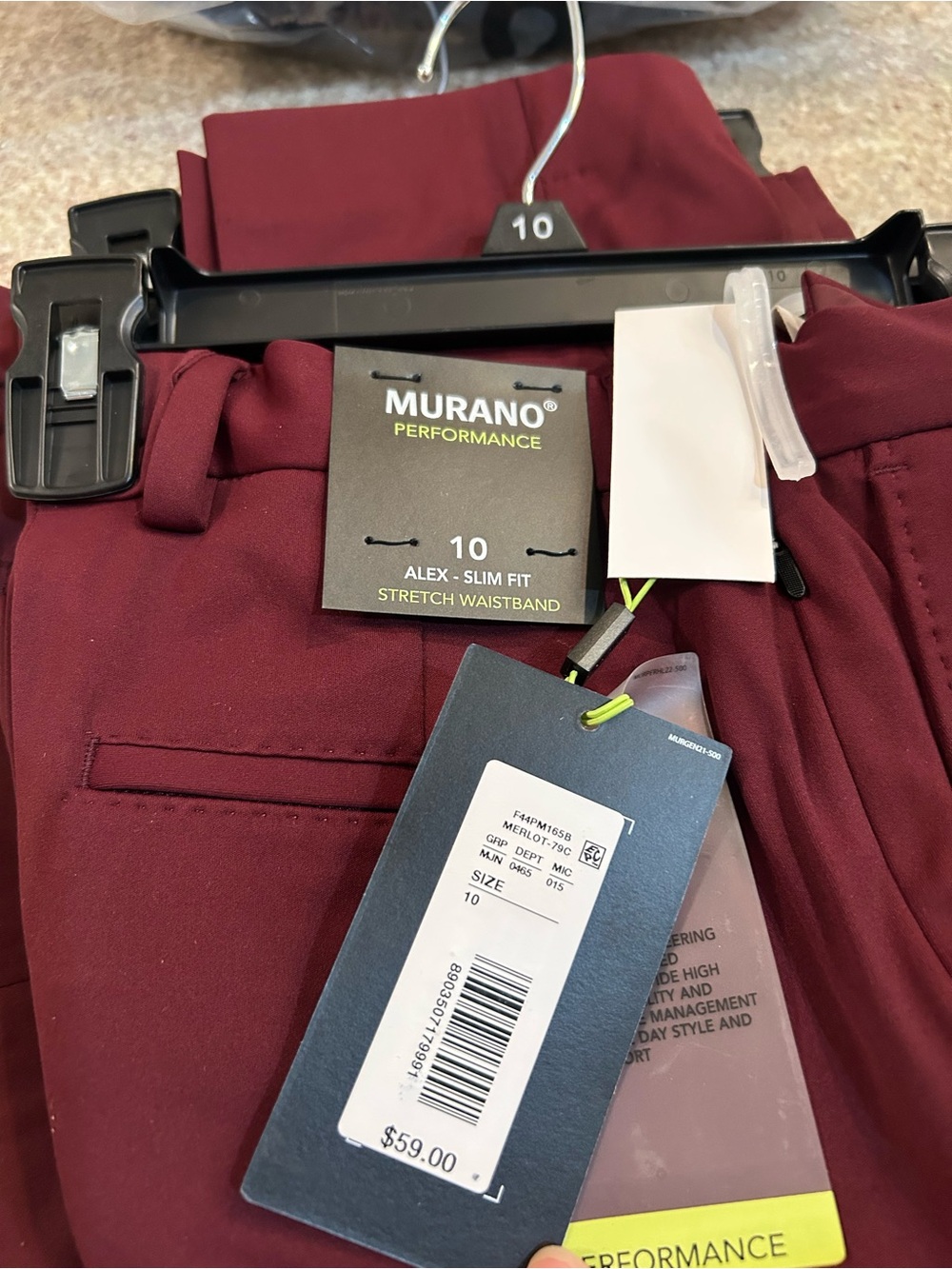 Murano Boys Burgundy Stretch Chinos - Picture 3 of 3